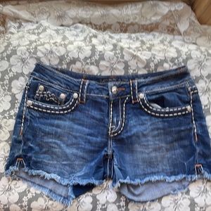 MISS ME Stretch Distressed Cut Off Jean Shorts Sz  W 28 x L 3 1/4
